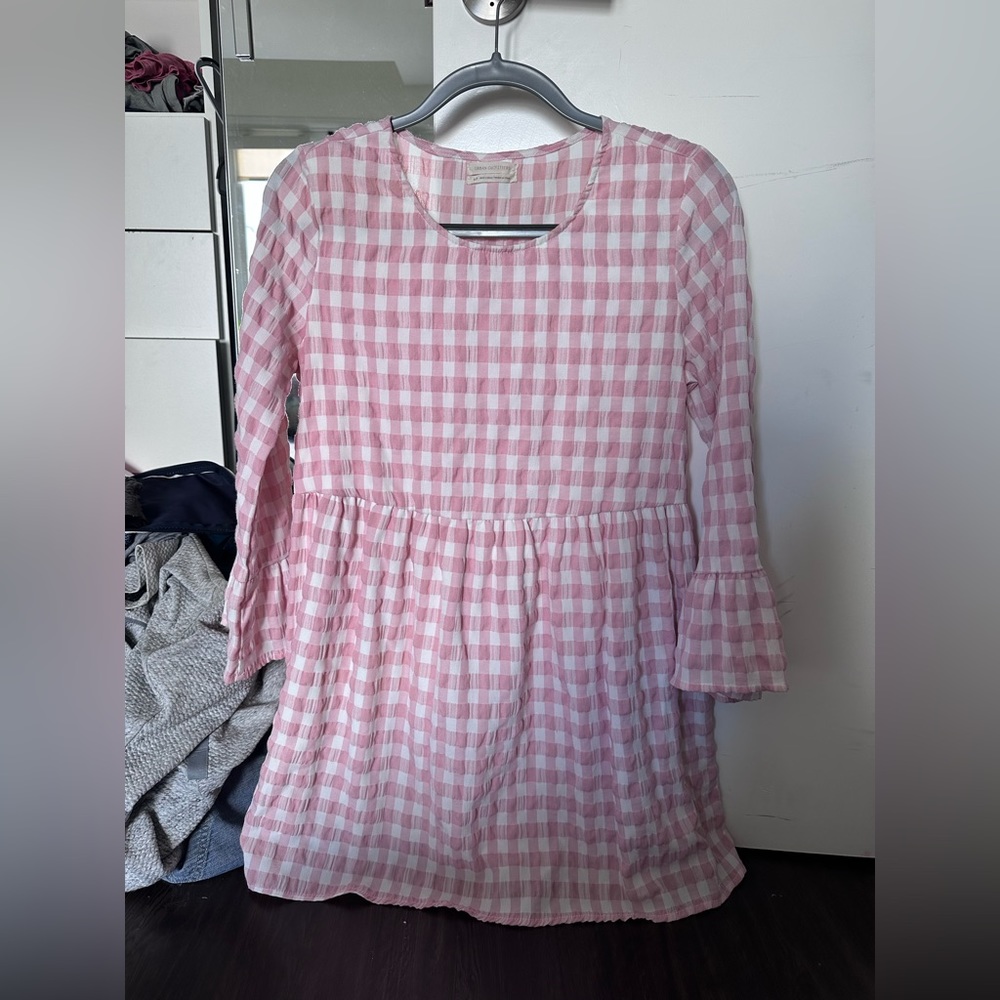 Pink Gingham Mini Dress
